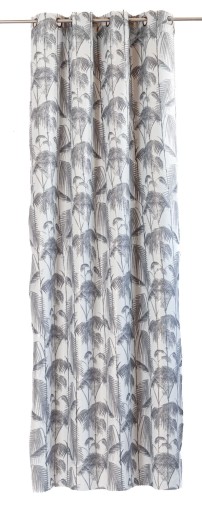 Zasłona z kółkami zaciemniająca Bold Chic 140x270 srebrna liście palmy