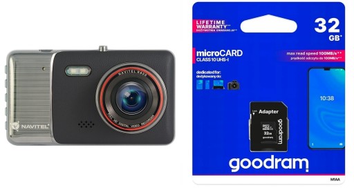 NAVITEL R800 Видеорегистратор Автомобильная видеокамера + 32 ГБ Goodram