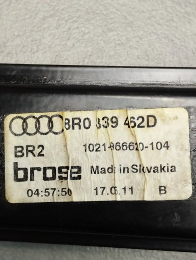 Audi Q5 8R Mécanisme Vitres Droite Arrière 8R0839462D