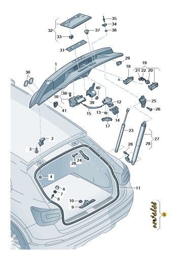 81A098617 - Комплект элементов крепления крышки багажника AUDI Q2