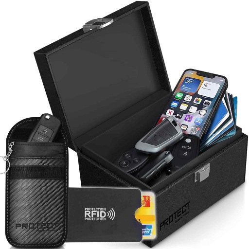 Box Pudełko Na Kluczyk Blokujące Sygnał Etui Keyless Klatka Faradaya Rfid