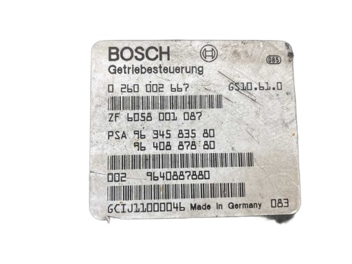 control unit gearboxes of the gear PEUGEOT 607 3.0 V6 0260002667