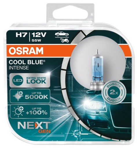 2x H7 Osram Zarówki 5000K Cool Blue Intense Next Gen Duo Box