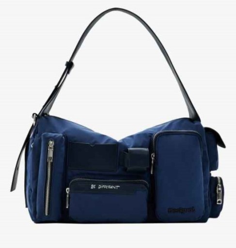 DESIGUAL veľká kabelka taška VRECKÁ tmavo modrá