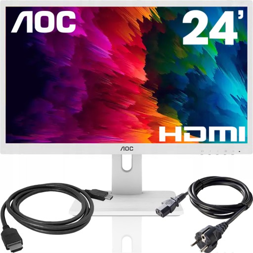 MONITOR GAMINGOWY DO BIURA AOC 24&quot; FULL HD LED IPS HDMI PIVOT GŁOŚNIKI HDMI