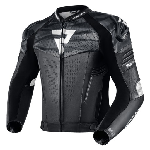 ШКІРЯНА КУРТКА REBELHORN VANDAL BLACK/WHITE 60