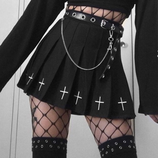 Černá sukně Gothic Dark 90s Vintage Emo Goth Sukně za 395 Kč - Allegro