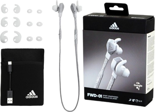 Adidas FWD-01 Słuchawki Sportowe Bluetooth IPX4 LIGHT GREY białe szare