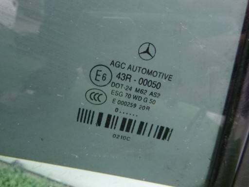 E-KLASA COUPE W207 window rear right rear part 10R AS2