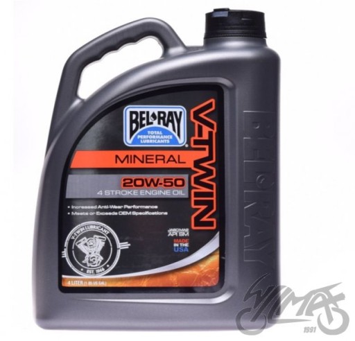 МИНЕРАЛЬНОЕ МАСЛО BEL-RAY V-TWIN 4T 20W-50 4л