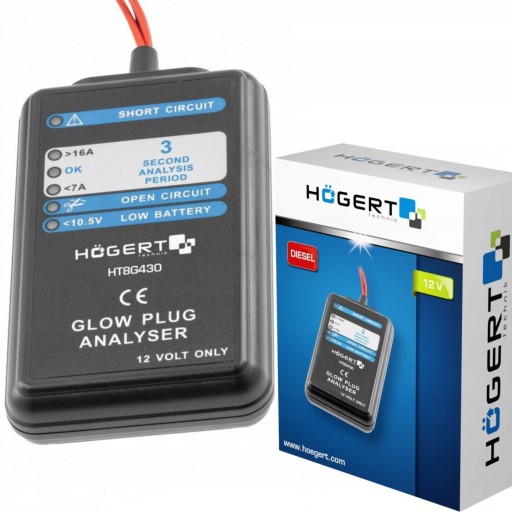 HOGERT HT8G430 ТЕСТЕР СВЕЧ НА ЗАПАЛ 12 В постоянного тока