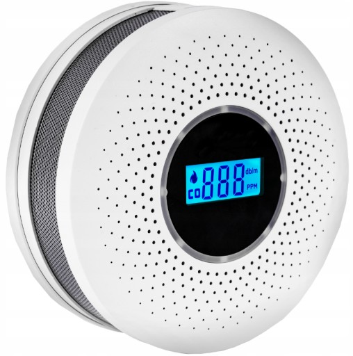 Czujnik Dymu Czadu Tlenku Węgla Co Alarm Dźwiękowy Świetlny Certyfikowany