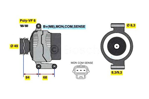0 986 - Генератор bosch ford c-max 2.0 (дм2)