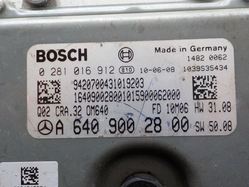 MERCEDES computer Centralina 0281016912 A6409002800