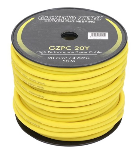 Ground Zero GZPC 20Y napájací kábel 20mm2 žltý