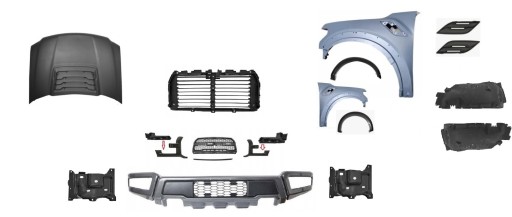 FORD F-150 F150 RAPTOR 18- КОМПЛЕКТ ПЕРЕДНЬОГО БАМПЕРА + РЕШІТКА + КАПОТ + КРИЛА