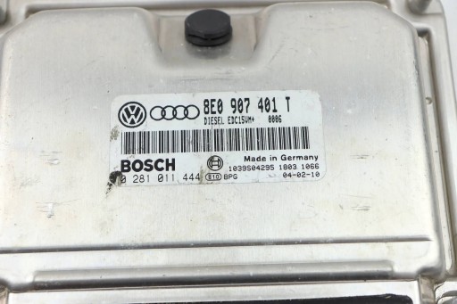 SKODA SUPERB e VW PASSAT B5 computer Motore 2.5 TDI 8E0907401T 0281011444