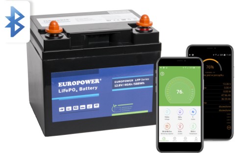 Акумуляторна батарея літієва lfp europower 46ah 12.8v 590wh 12-46 12.8-46 bms