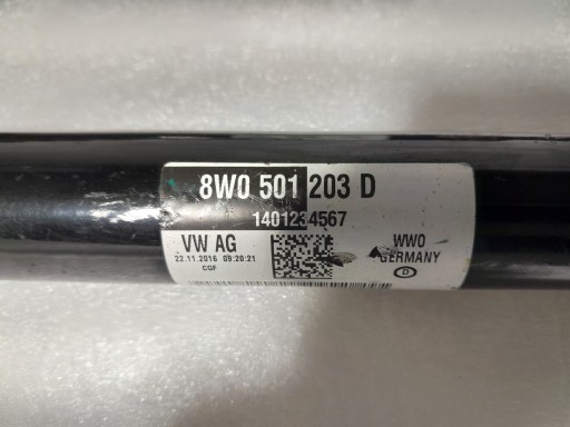 AUDI A4 B9 semi-axis rear part 8W0501203D