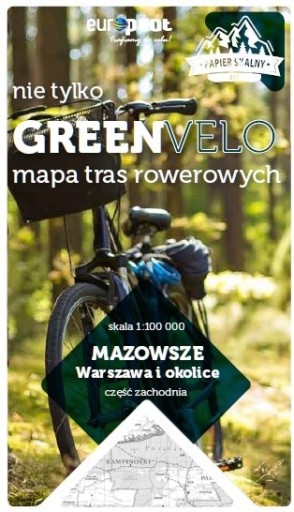 WARSZAWA OKOLICE ZACHÓD GREEN VELO MAPA ROWEROWA