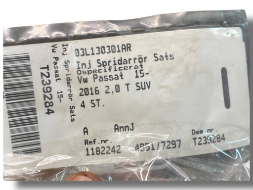 fuel line 03L130301AR AUDI Q2 81A 2.0 TDI KOMPLET 4 SZT !J