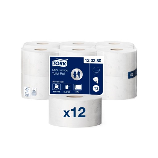 Tork 120280 Papier toaletowy mini Jumbo biały T2