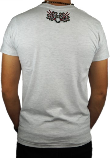 Koszulka męska szara bawełniana z parzenicą XL 9991968060 Odzież Męska T-shirty KQ BTULKQ-4
