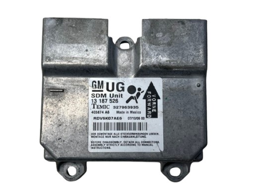 OPEL CORSA D modulo SENSOR airbag airbag 13187526 UG BEZWYPADKOWY