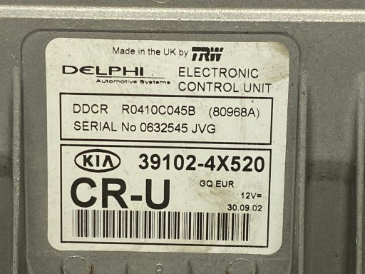 control unit of the engine KIA CARNIVAL 39102-4X520 CR-U