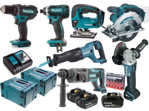 MAKITA комбо набір 7 інструментів 18V батареї 3 * 5ah