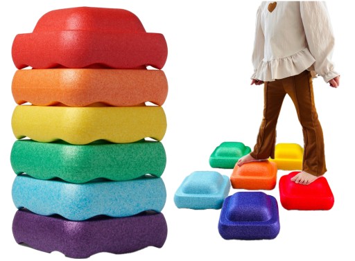 Ścieżka Sensoryczna Kamienie Rzeczne Dyski Balansujące Montessori 6 Szt