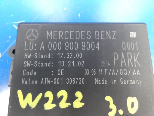 MERCEDES S KLASA W222 modulo Centralina CZUJNIKOW parcheggio PDC