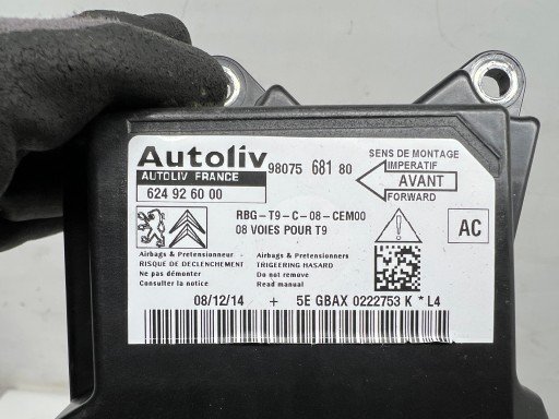 Peugeot 308 II T9 sensor airbag airbag 9807568180