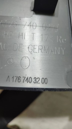 Mercedes-Benz A W176 2017 upholstery cover bonnet rear part
