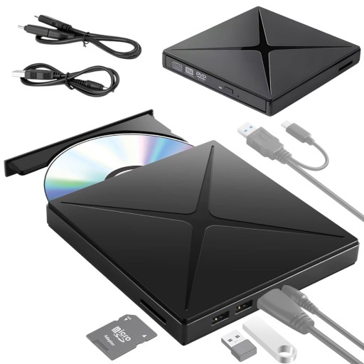 ZEWNĘTRZNY NAPĘD DVD CD NA USB 3.0 CZARNY - Sklep, Opinie, Cena w Allegro