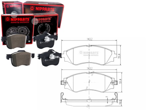 КОЛОДКИ ТОРМОЗНЫЕ CHEVROLET EVANDA 2.0 NIPPARTS NIP изображение 1