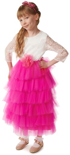 Модна розкльошена міді-сукня Nossie, розмір 98, біло-рожева