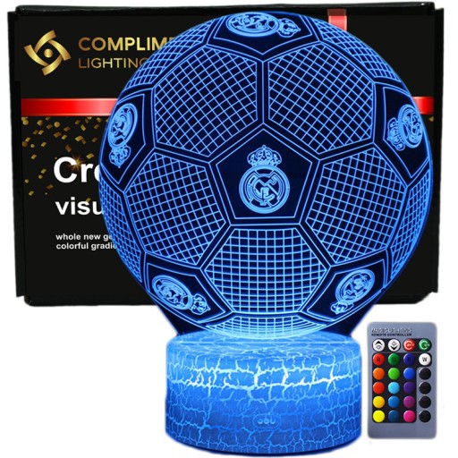 3D nočné svetlo led usb FC Real Madrid Futbal