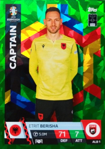 EURO 2024 TOPPS MATCH ATTAX EMERALD CAPTAIN ALB 1 ЕТРИТ БЕРІША