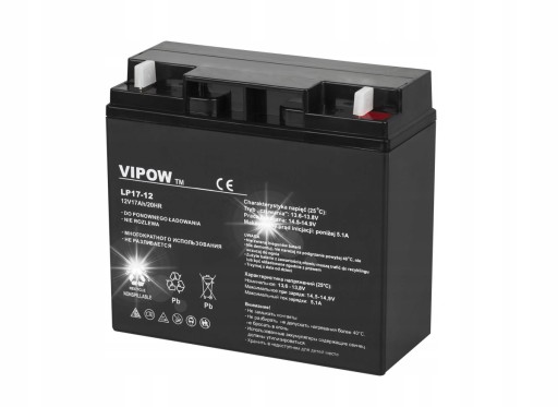 Гелевый аккумулятор vipow 12 в 17,0 ач