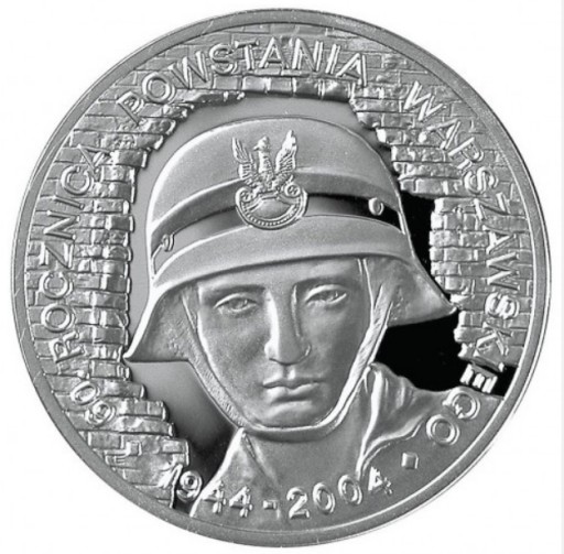 Moneta 10 zł 60. rocznica Powstania Warszawskiego 2004 MENNICZA