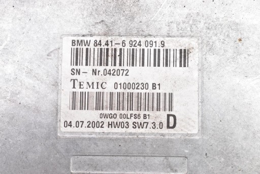 Centralina modulo GLOSU 6924091 BMW E65 01-05