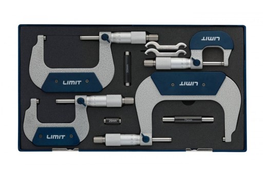 НАБІР МІКРОМЕТРІВ 0-100 ММ ЗОВНІШНЯ МЕЖА 4ШТ