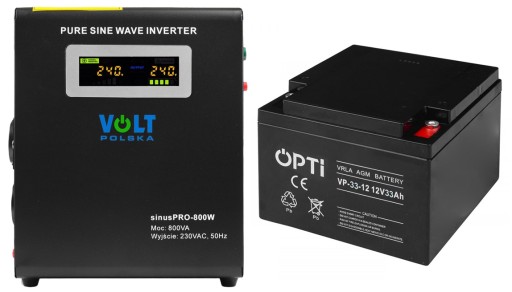 Джерело безперебійного живлення sinus pro volt poland 800va/500w постійна фаза agm насос 33ah