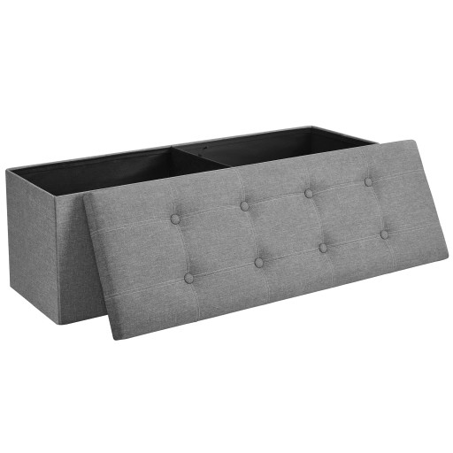 Box čalúnená lavica sedák puf otvárateľný pre uskladnenie šedá
