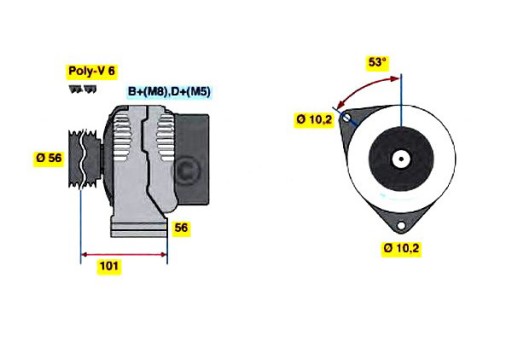0 986 - Генератор mercedes slk 00- bosch