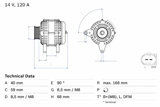 0 986 - Генератор bosch volvo s60 i s70 s80 i v70 i v70 ii xc70 i 2.4d 2.5d