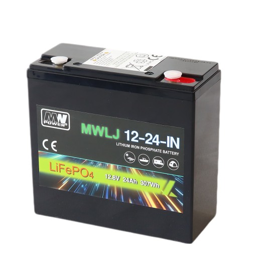 Lifepo акумулятор mwlj 12-24-in 12.8v 24ah для сонячних систем