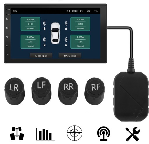 Датчики давления в шинах TPMS radio Android Outdoor