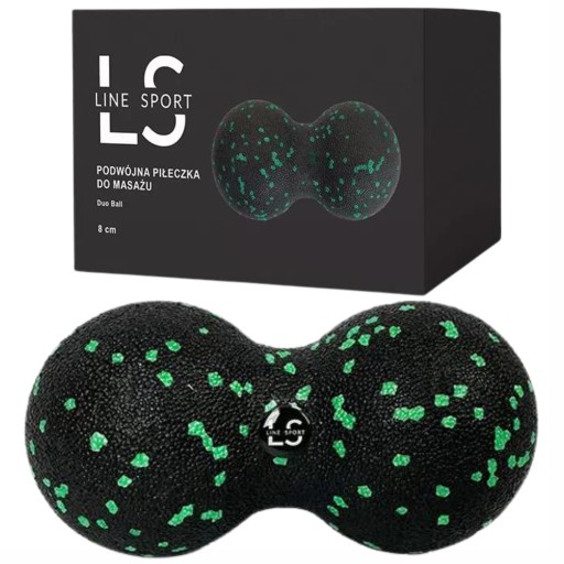 М'яч подвійний Line Sport 16 см х 8 см чорний, зелений